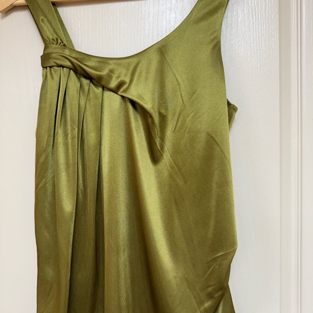 Jennifer Lopez Green Pleated Top